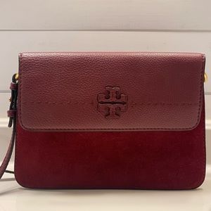 Tory Burch maroon cross body bag